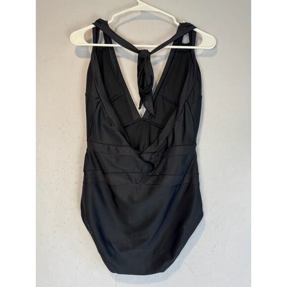 TED‎ BAKER Ralinda Halter One Piece Swimsuit Size 5 (US 14) Black - Picture 3 of 9
